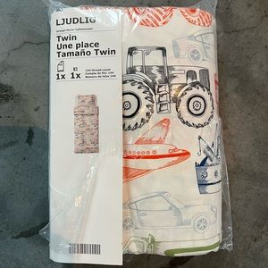 New IKEA twin truck themed duvet and pillow case